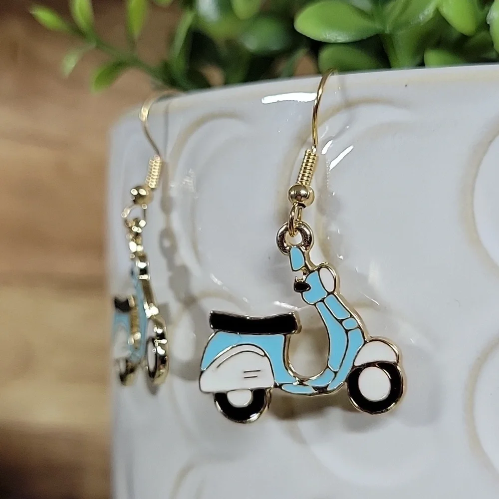 Vespa Moped Drop Earrings - Picture 3 of 5